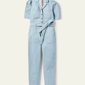Boden Blue Puff Sleeve Jumpsuit